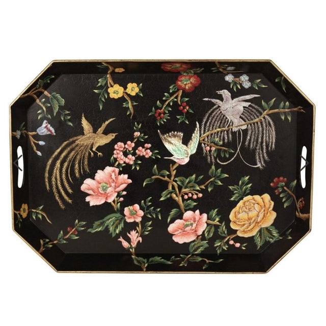 Lyra Octagonal Tray on a Black Basis by Gand & C For Sale - Image 4 of 4
