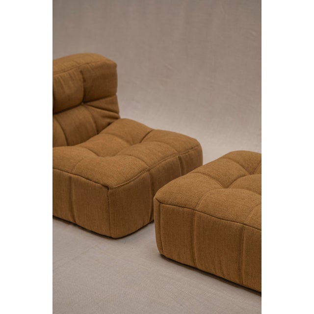 Kimba Easy Chair with Ottoman, Ligne Roset, 1973 by Michel Ducaroy for Ligne Roset, 1970s, Set of 2 For Sale - Image 17 of 18