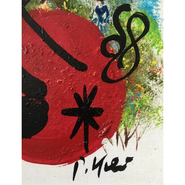 Abstract Expressionism 1970s Miróvian Style Abstract Acrylic Painting by Peter Keil, Framed For Sale - Image 3 of 6