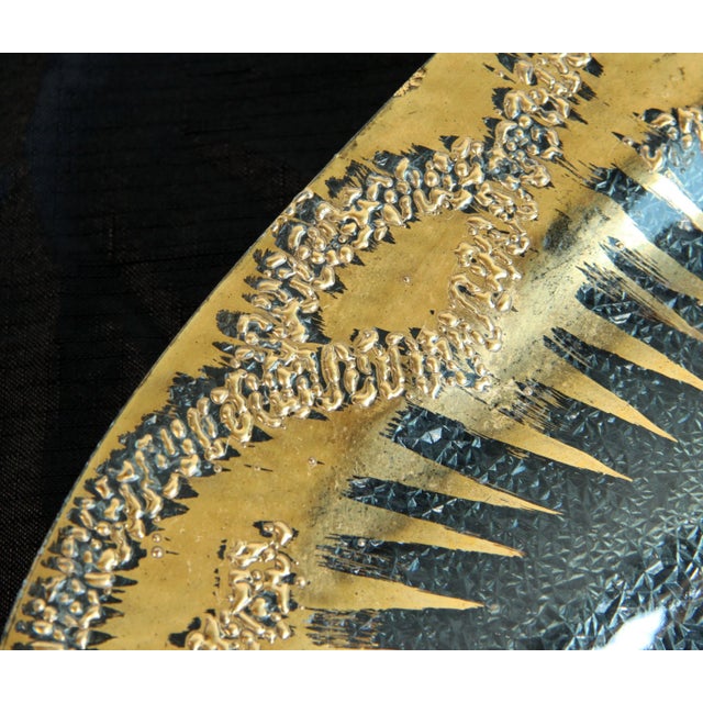 Mid 20th Century Vintage Hollywood Regency Dorothy Thorpe Gold Glass Serving Platter For Sale - Image 5 of 10