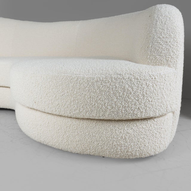 Textile White Bean Buckle Sofa, 1960s For Sale - Image 7 of 13