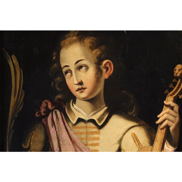 Workshop of Simone de Magistris, Saint Genesius de Magistris, 1600, Oil on Canvas For Sale - Image 8 of 16
