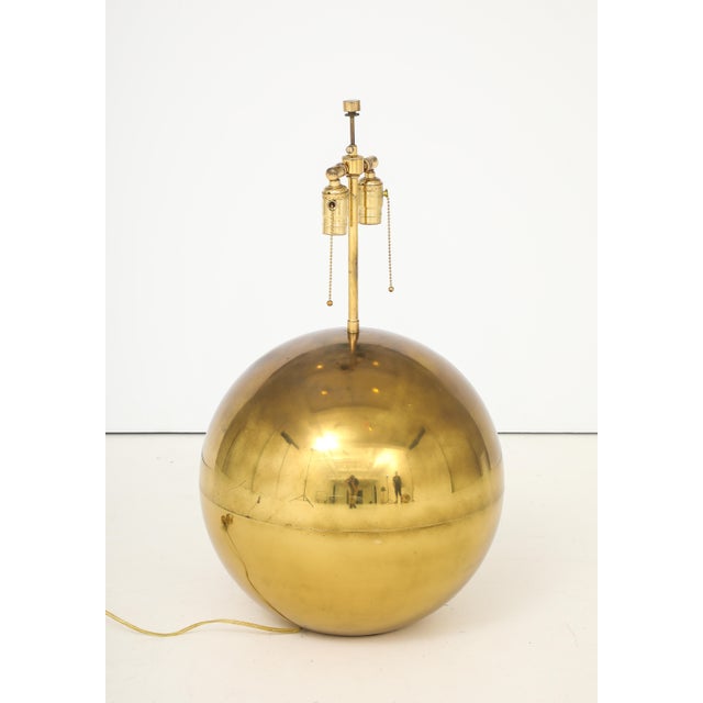 Karl Springer Orb Brass Large and Small Table Lamps For Sale - Image 11 of 18