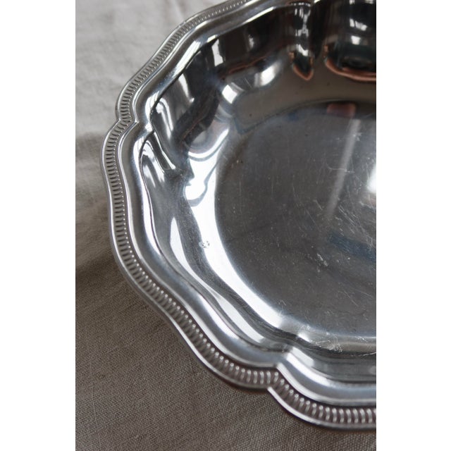 Vintage Silver-Plated Metal Salad Bowl or Large Dish by Guy Degrenne, 1970s For Sale - Image 6 of 7