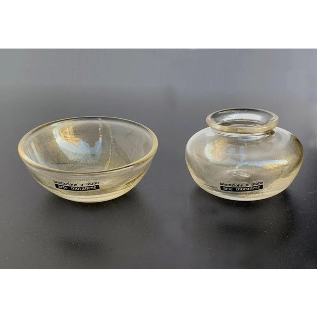 1970s Small Bowls in Murano Glass with Gold from Arte Vetraria Muranese, Set of 2 For Sale - Image 5 of 12