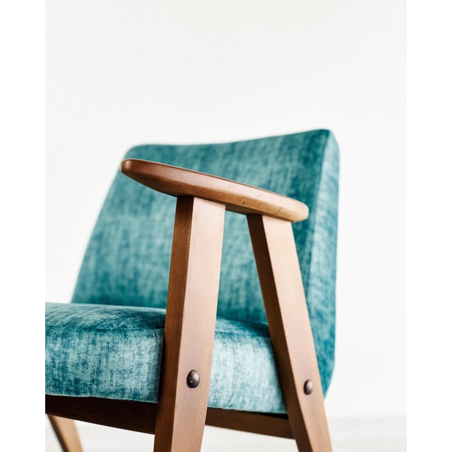 Blue Chair by Josef Chierowski, 1970s, in Restored conditions. Designed 1970 to 1979 This piece is attributed to the...