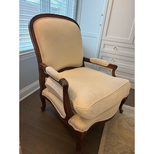 Upholstered Accent Bergere Chair For Sale - Image 4 of 8
