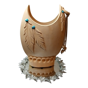1970s Exquisite Signed Native Desert Pueblo Gray Feather Pottery Vase or Pitcher