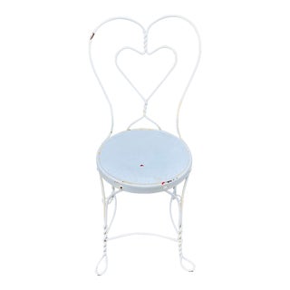 Vintage Wrought Iron Ice Cream Parlor Chair For Sale