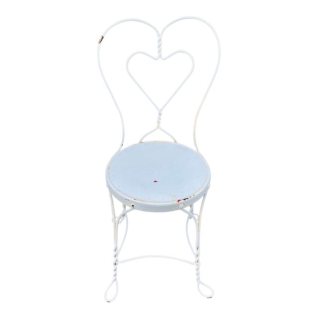 Vintage Wrought Iron Ice Cream Parlor Chair For Sale