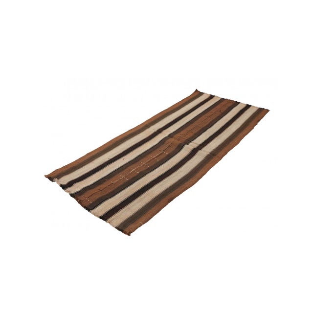 Mid-Century Modern Brown Striped Vintage Kilim Runner - 2`7″ X 6`3″ Ft. For Sale - Image 3 of 6