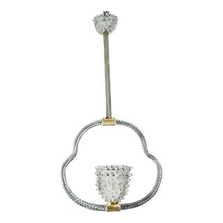 1940s Extraordinary Clear Rostrato Murano Glass Chandelier by Barovier & Toso For Sale