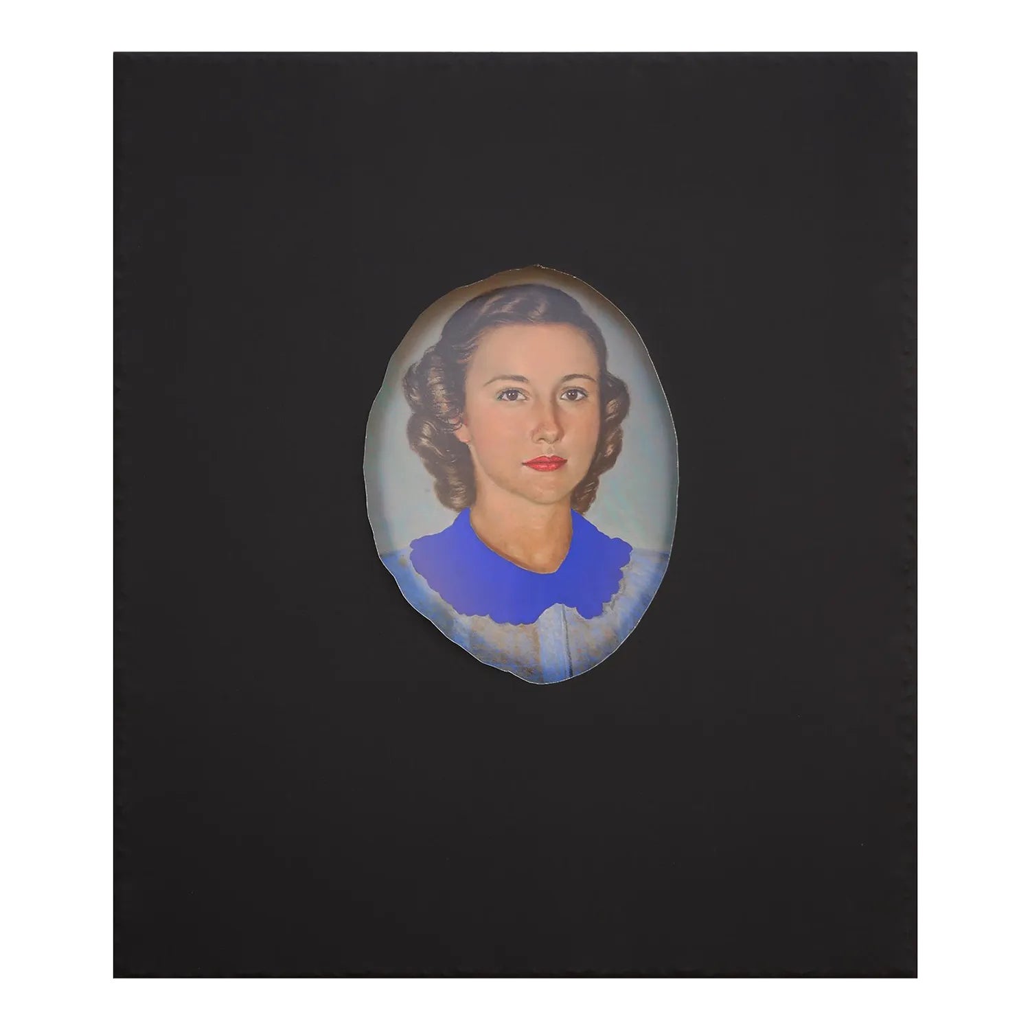 2020 "Gertrude" Contemporary Black Canvas Wrapped Portrait With Vibrant