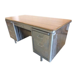 Wood Top Steelcase Desk For Sale
