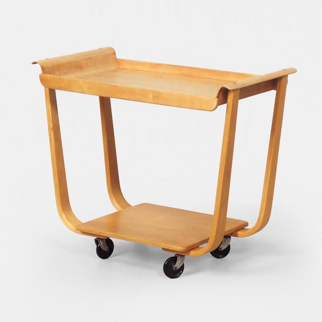Rolo PB01 Serving Trolley in Birch by Cees Braakman for UMS Pastoe, 1950s For Sale - Image 11 of 11