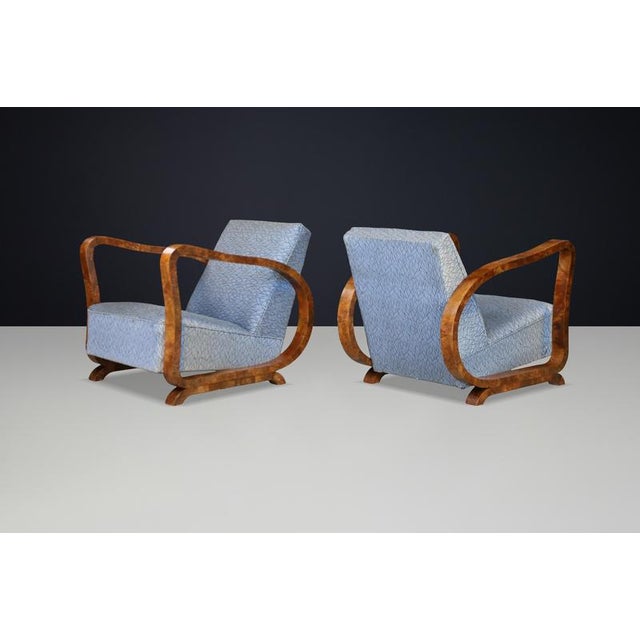 Brown Vintage Italian Art Deco Burl Wood Chairs, 1920s For Sale - Image 8 of 13