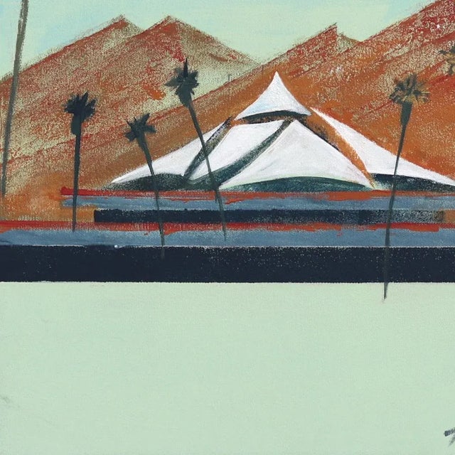 Mid-Century Mod PSP - Palm Springs Modern Travel Painting - Original Artwork by Kathleen Keifer For Sale - Image 4 of 9