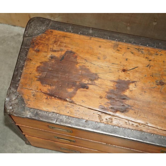 Campaign Oak Zinc Bound Chest of Drawers by Army & Navy C.S.L Makers, 1890 For Sale - Image 18 of 18