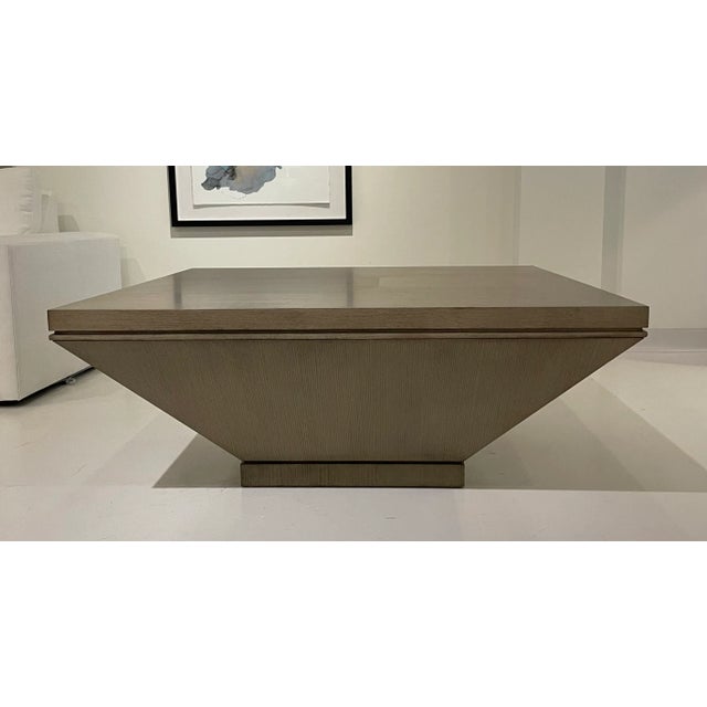 Showroom New - Hickory Chair's Selah Cocktail Table designed by Susan Hable. Weathered Stone Finish on Ash. A geometric...