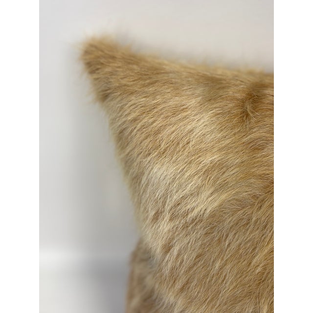 18” X 18” Premium Colombian Champagne Long-Haired Cowhide Pillow Cover - Handcrafted by Pablo Sota Designs For Sale - Image 9 of 11