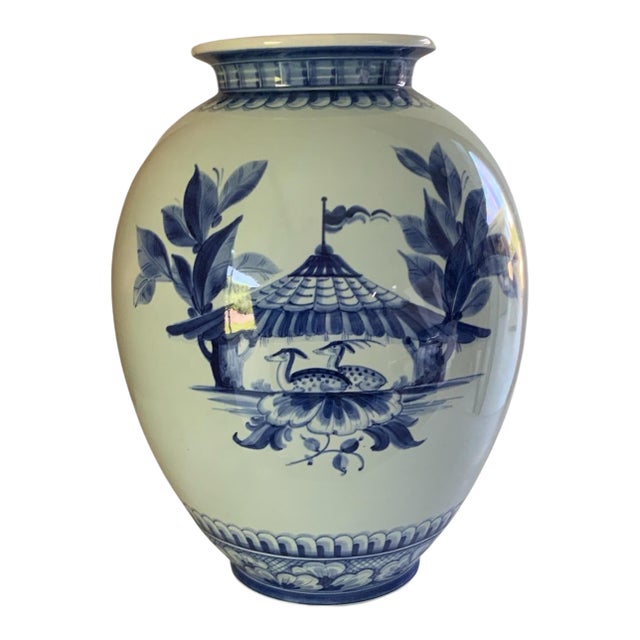 1951 Aluminia (Royal Copenhagen) Large Faience Baluster Vase Model 3075 / 1152 Made in Denmark For Sale