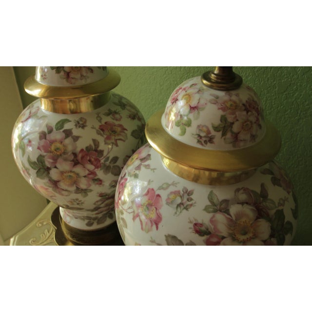Schumann Arzberg Bavaria Briar Rose Porcelain Table Lamps For Sale - Image 10 of 10
