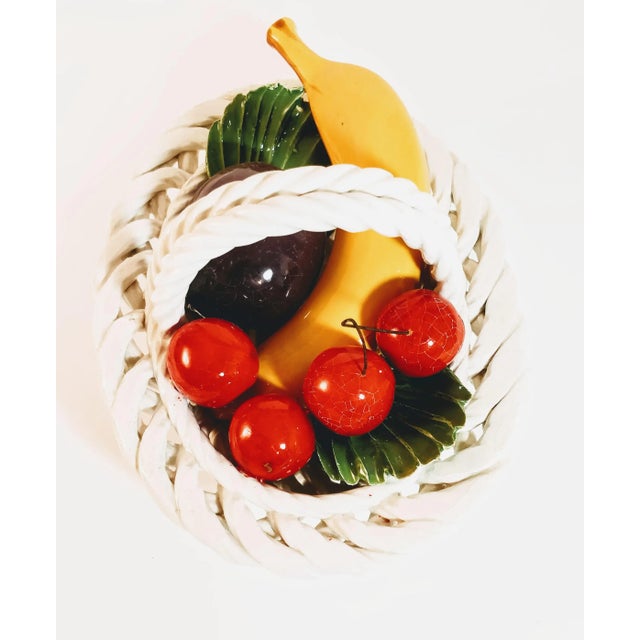 Vintage Italian Fruit Basket Porcelain For Sale - Image 4 of 11