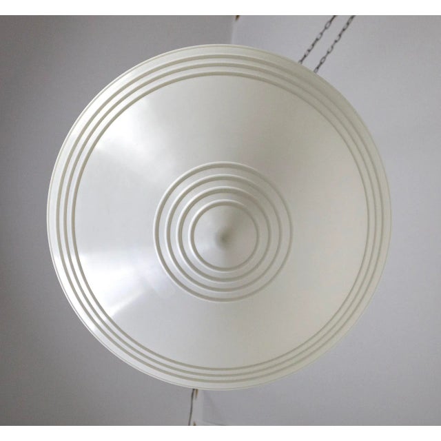 Art Deco 1920s Large Art Deco Milk Glass Spinning Top Pendant For Sale - Image 3 of 7