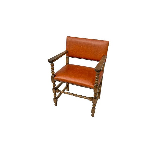 Edwardian Arts & Crafts Turned Wood Bobbin Armchair, 1920s For Sale - Image 3 of 16
