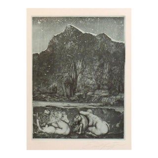 Ernst Fuchs ‘Under the Snow Lilith’ Etching, 1969 For Sale
