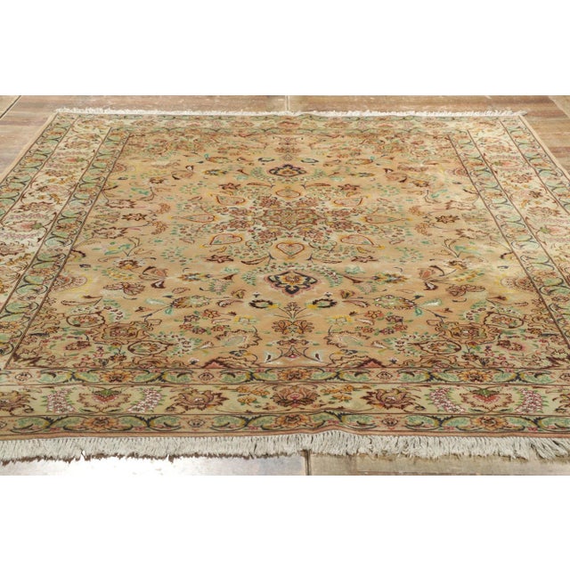 Textile Vintage Persian Tabriz Rug - 6'08 X 09'10 For Sale - Image 7 of 9