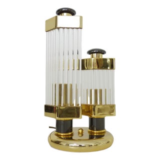 Regency Style Table Lamp in Brass and Crystal Tubes from Bakalowits & Söhne, 1980s For Sale