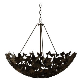 Warm Black Butterfly Dish Light For Sale