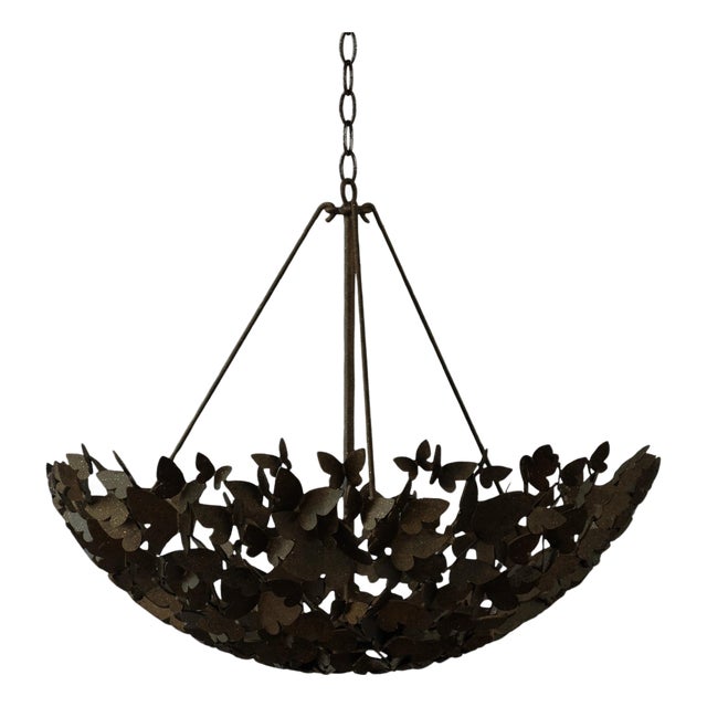 Warm Black Butterfly Dish Light For Sale