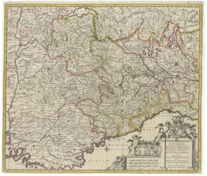 Antique Map of Piedmont by Justus Danckerts, 1690