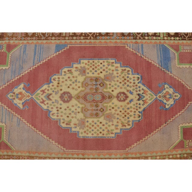 Vintage Small Oushak Floral Carpet For Sale - Image 4 of 10