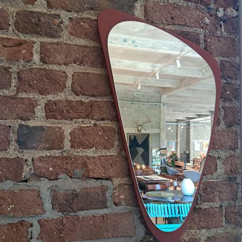 Irregular Teak Mirror, Denmark, 1960s For Sale - Image 4 of 4