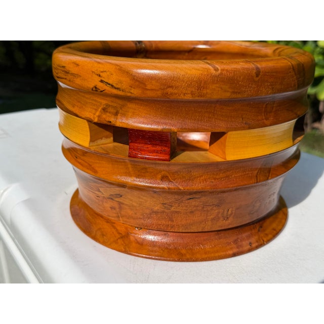 Signed Monkeypod Wood Bowl by Hugh James MacDonald Jr. For Sale In Naples, FL - Image 6 of 8