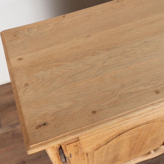 20th Century Long Bleached Oak Sideboard Buffet From Belgium For Sale - Image 6 of 16