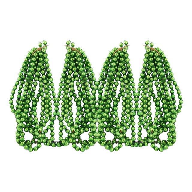 Midcentury Green Mercury Glass Garlands, 320" For Sale