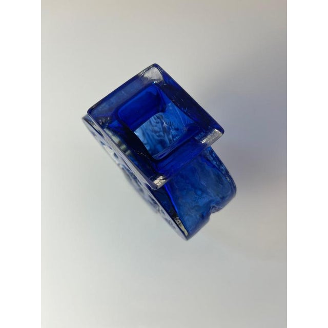 Blue Vase with Engraving by Ingrid Glas, 1960s For Sale - Image 3 of 11
