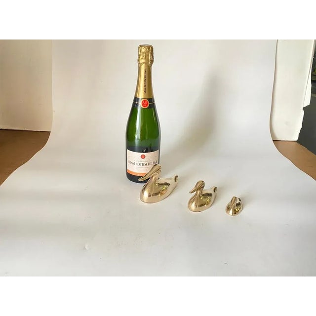 1970s Duck Sculptures in Brass, France, 1970s, Set of 3 For Sale - Image 5 of 11