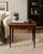 Mid-Century Modern 1950s Refinished Mid-Century Modern Walnut Veneer Writing Desk / Accent Table With Sculpted Drawer Pulls For Sale - Image 3 of 7