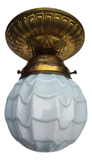 Art Deco Brass Ceiling Lamp, 1920s