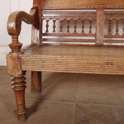 Wood 19th Century Bleached Chestnut Bench For Sale - Image 7 of 13