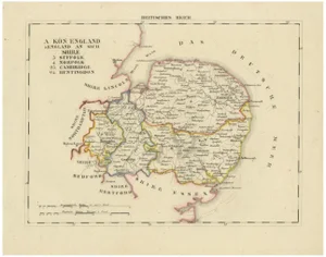 Antique Map of Eastern England with Suffolk, 1830