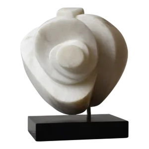 Vintage Mounted Biomorphic Marble Sculpture, "Swirling," by Helen Charney, Circa 1980s/90s