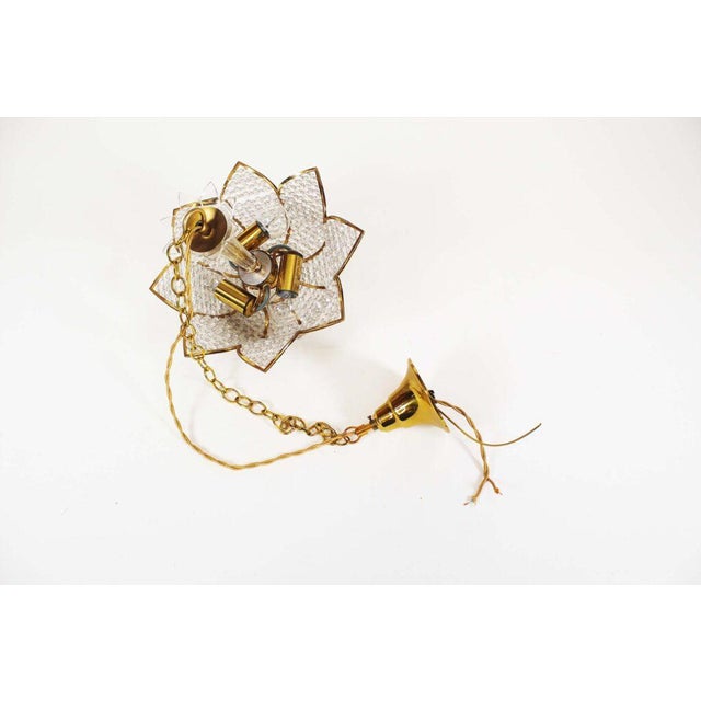 Medium Sized Crystal Glass Tole Chandelier Light by Palwa, Germany, 1970s For Sale - Image 3 of 12