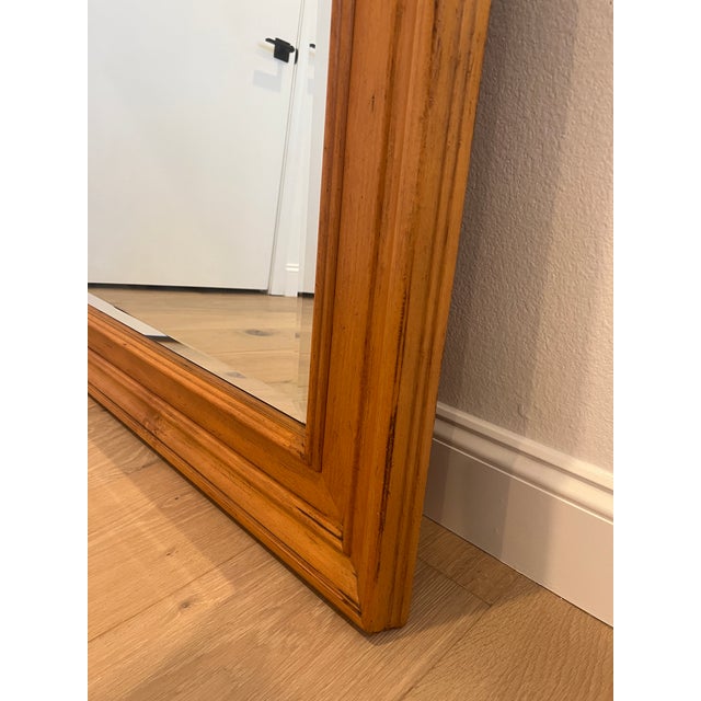 1990s American Themes by Drexel Solid Maple Wood Framed Beveled Wall Mirror 606-220-2 For Sale - Image 9 of 12