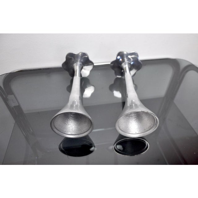 Brutalist Floral Candlesticks attributed to David Marshall, Spain, 1980s, Set of 2 For Sale - Image 9 of 10